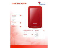 ADATA HV300 1TB USB 3.2 Gen. 1 Czerwony - 427326 - zdjęcie 3